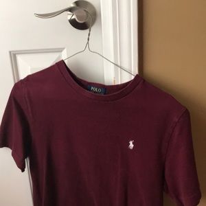 Kids Maroon colored Polo Round Neck